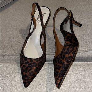 Franco Sarto Brown Leopard Heels